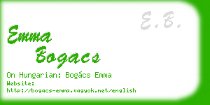 emma bogacs business card