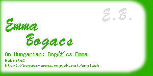 emma bogacs business card